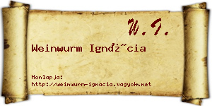 Weinwurm Ignácia névjegykártya